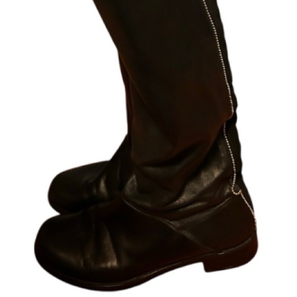 Stuart Weitzman Black Leather knee high boots with silver beads size 9 - Picture 7 of 11